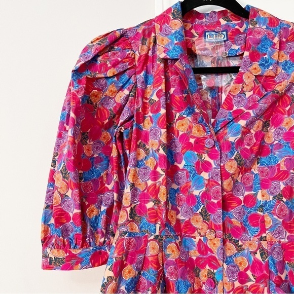 NWT LHD Casitas Printed Cotton Blend Poplin Mini Dress - Picture 5 of 13